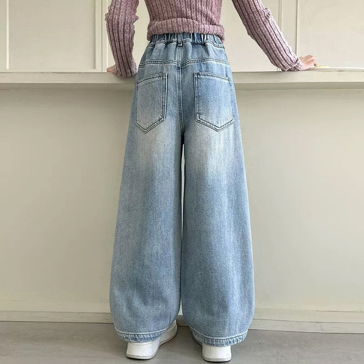 Women wide High-Waist jeans with narrow waistband Mune Fashion