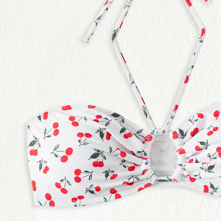 Women's bandeau bikini set with playful cherry pattern Mune Fashion