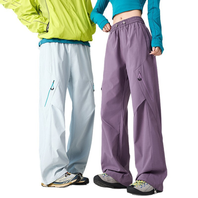 Men's Loose Technical Cargo Pants with Utility Pockets and Elastic Waistband Mune Fashion