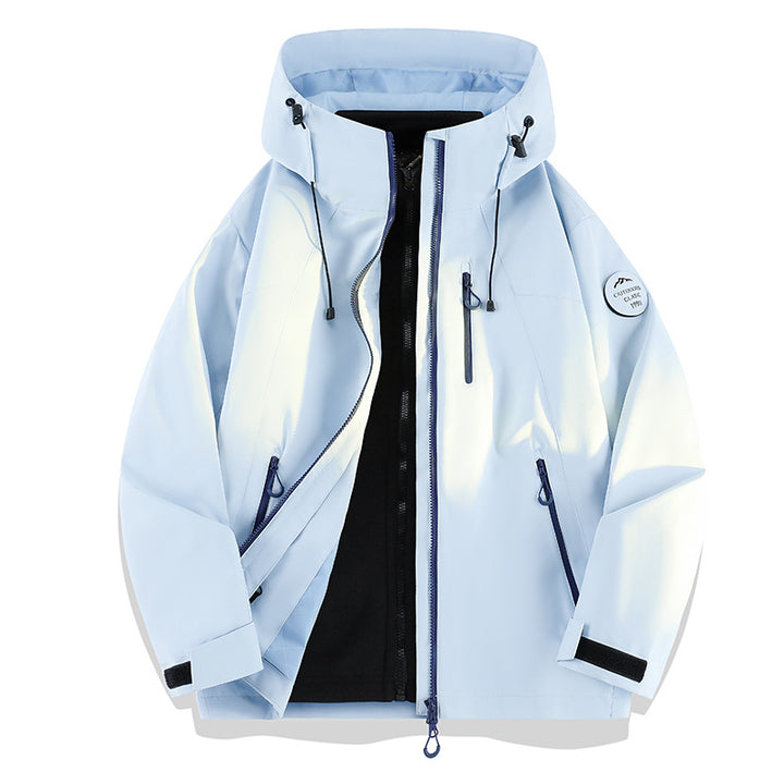 Women Lightweight Waterproof Hooded Jacket with Teddy Charm and Concealed Zipper Pockets Mune Fashion
