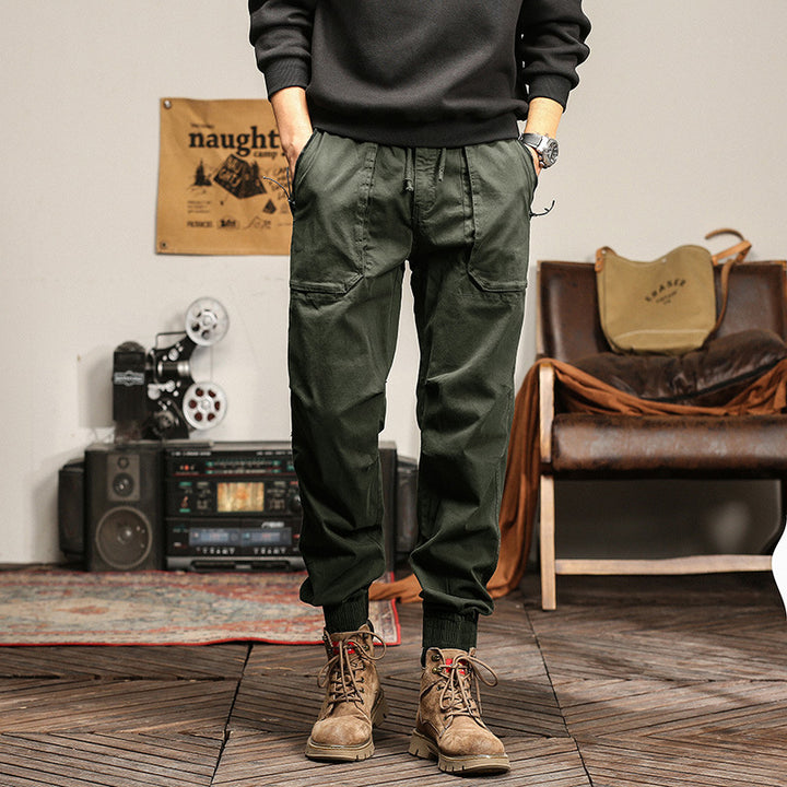 Men's Tapered Cargo Jogger with Elastic Comfort Waistband, Flap Pockets, and Ankle Cuffs Mune Fashion