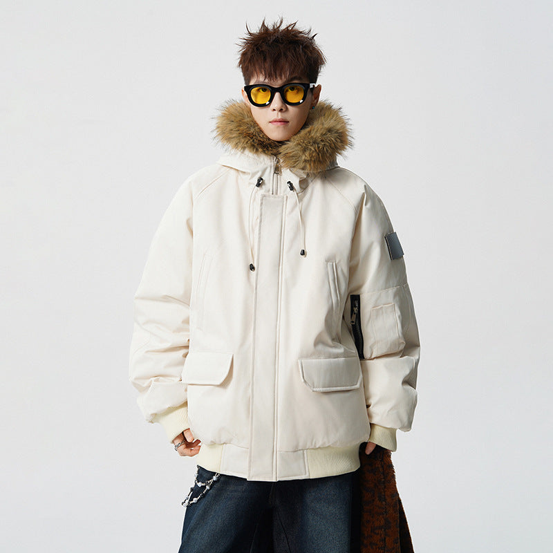 Men's Padded Oversized Parka with Faux Fur Hood and Utility Pockets Mune Fashion