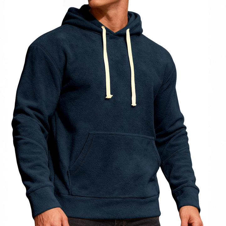 Men's nan velvety hoodie with seam details, kangaroo pocket and contrast cord Mune Fashion