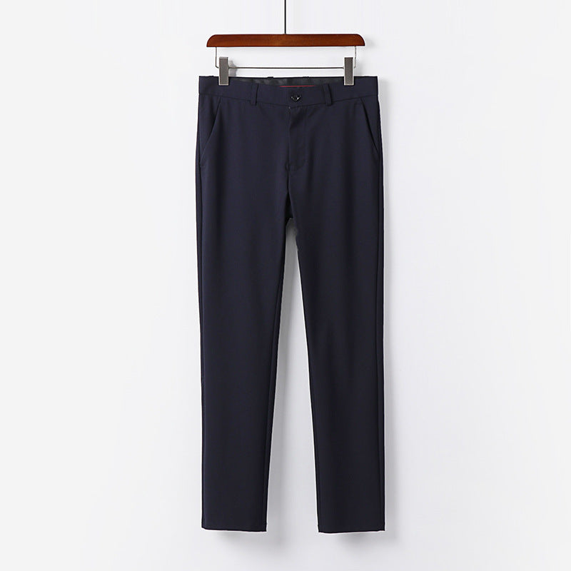 Men's Elegant Slim Fit Suit Trousers with Crease and Straight Leg Mune Fashion