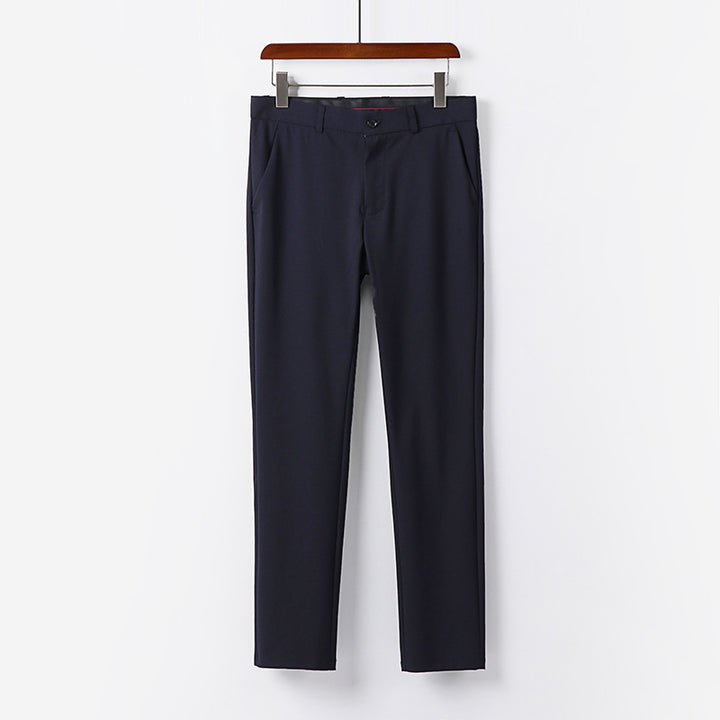 Men's Elegant Slim Fit Suit Trousers with Crease and Straight Leg Mune Fashion