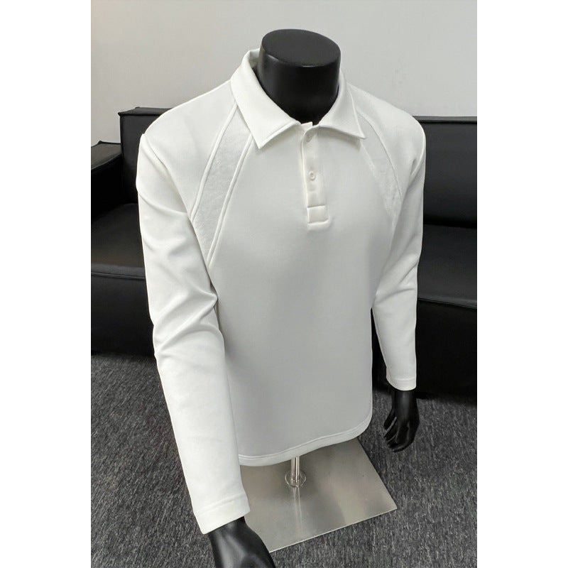 Men's Sporty Long Sleeve Polo Shirt Mune Fashion