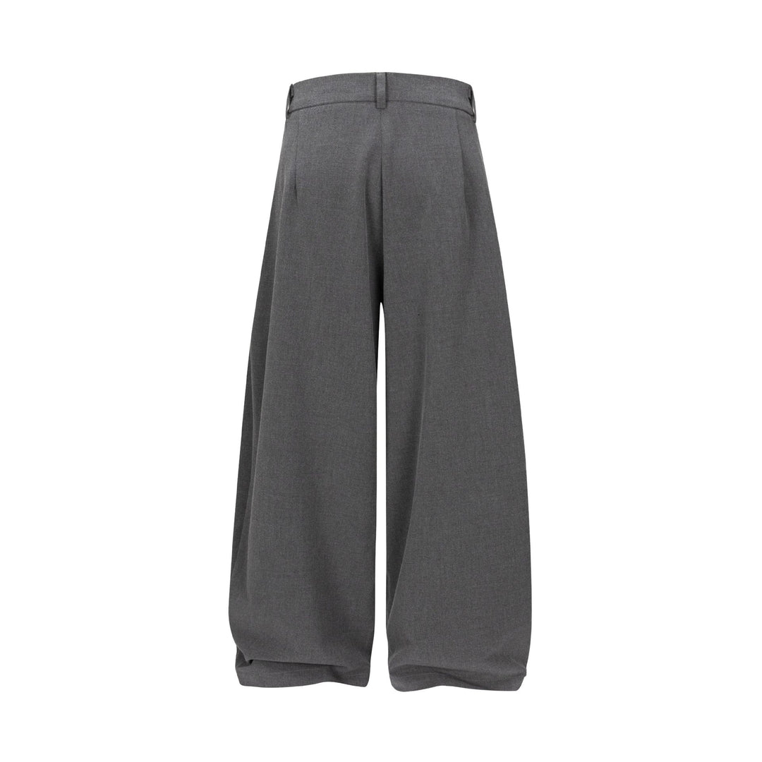 Women High-waisted wide pleated pants with crease and belt loops Mune Fashion