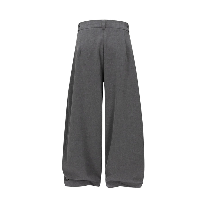 Women High-waisted wide pleated pants with crease and belt loops Mune Fashion