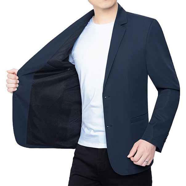 Men's Blazer slim fit Business-Casual with breathable mesh lining and stretch Mune Fashion