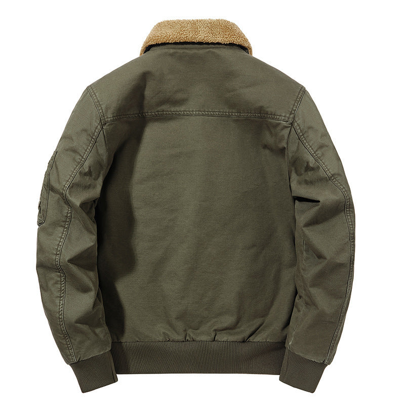 Men's pilot jacket with continuous sherpa lining and lambskin collar Mune Fashion