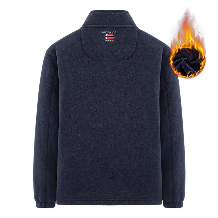 Men's Insulating Zip Fleece Jacket with High Collar and Soft Teddy Lining Mune Fashion
