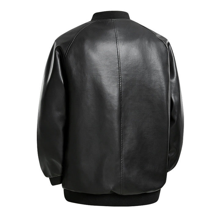 Men's Fashion Leather Bomber Jacket Mune Fashion