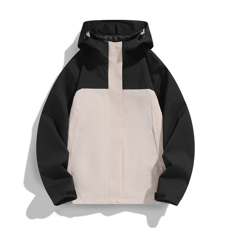Men's Two-Tone Softshell Field Jacket with Hood, Windproof Outer Material and Minimalist Side Pockets Mune Fashion