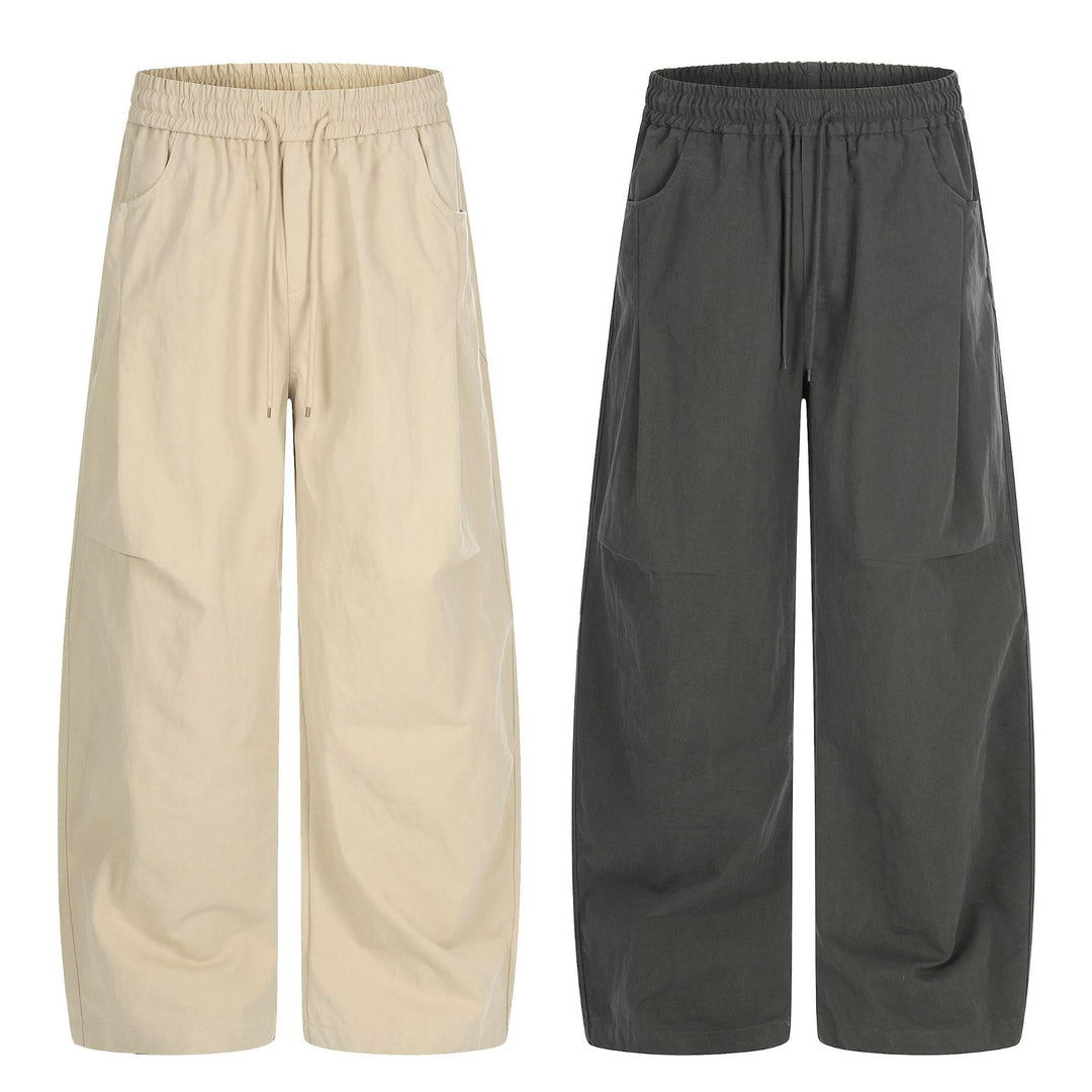 Women's Wide Culotte Pants with Elastic Drawstring Waist and Large Side Pockets Mune Fashion