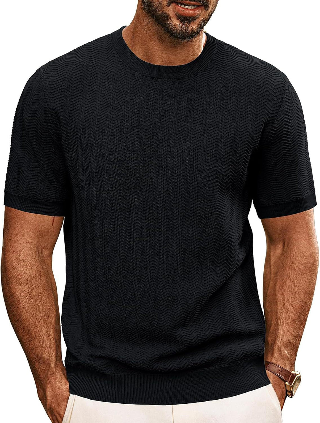 Men's structured round neck T-shirt Mune Fashion
