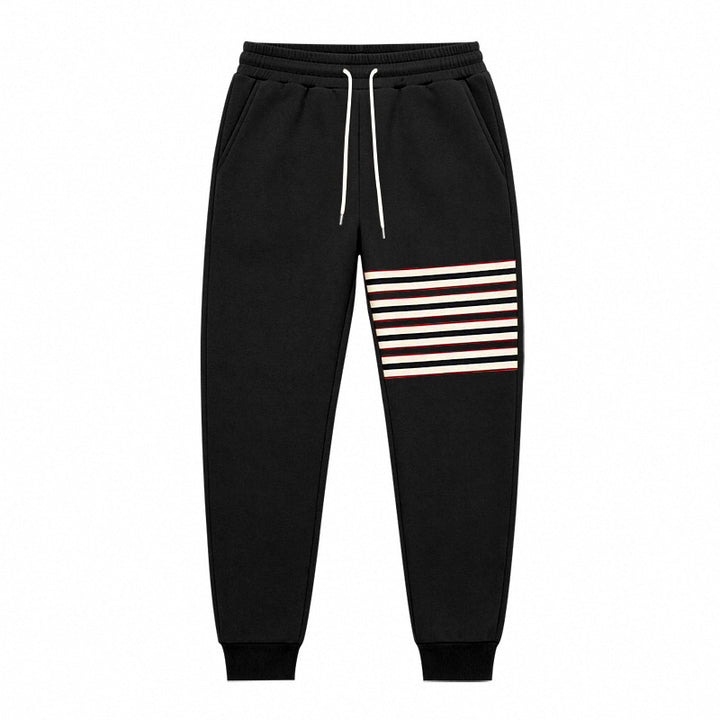 Men's Sporty Jogging Pants with Side Stripe Panel and Drawstring Mune Fashion