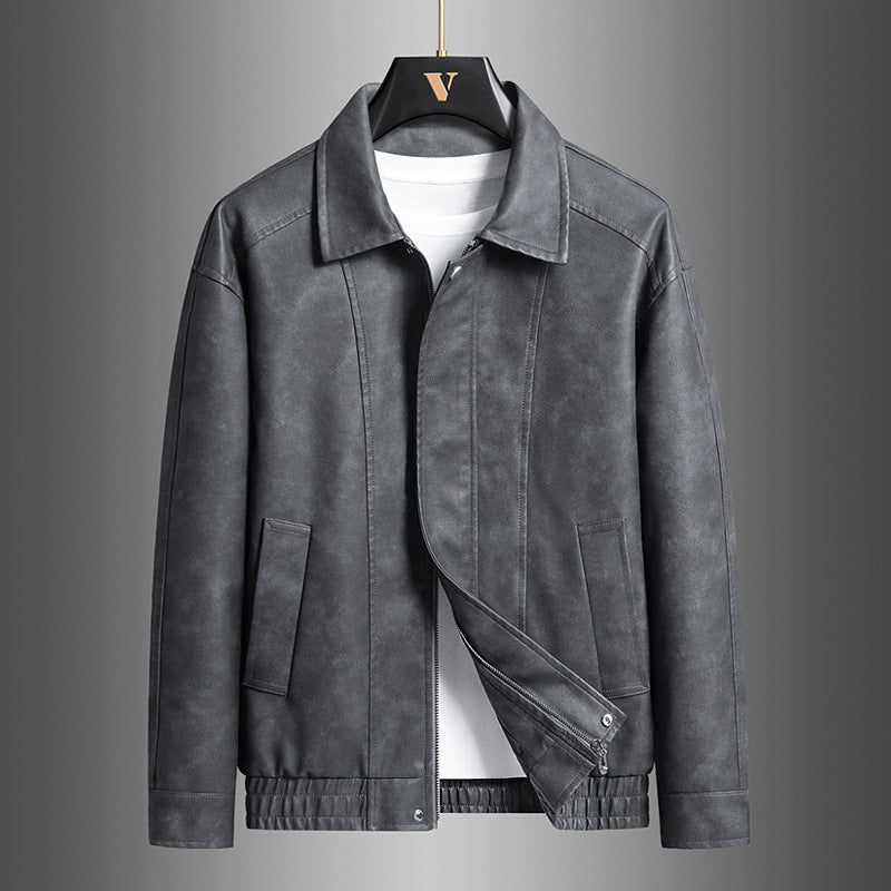 Men's Stylish Leather Jacket in Vintage Style Mune Fashion
