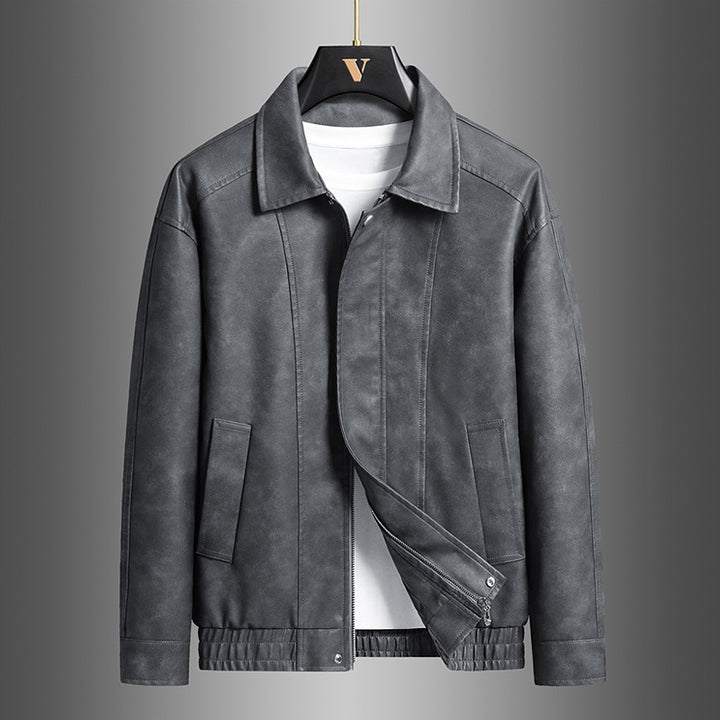 Men's Stylish Leather Jacket in Vintage Style Mune Fashion