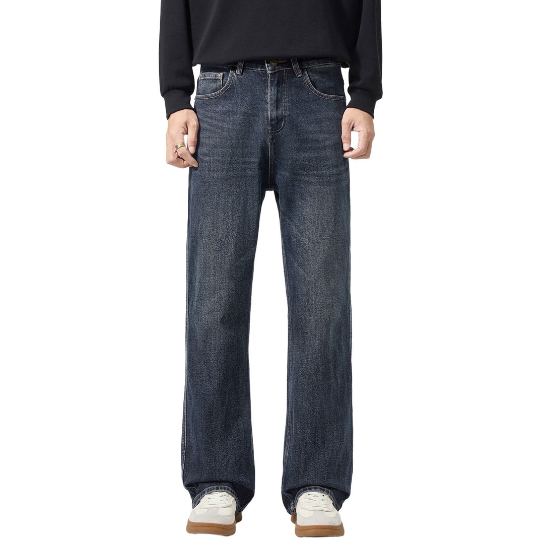 Men's loose-fitting five-pocket jeans with a high waist and vintage wash Mune Fashion
