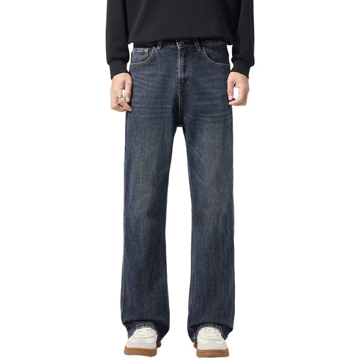 Men's loose-fitting five-pocket jeans with a high waist and vintage wash Mune Fashion