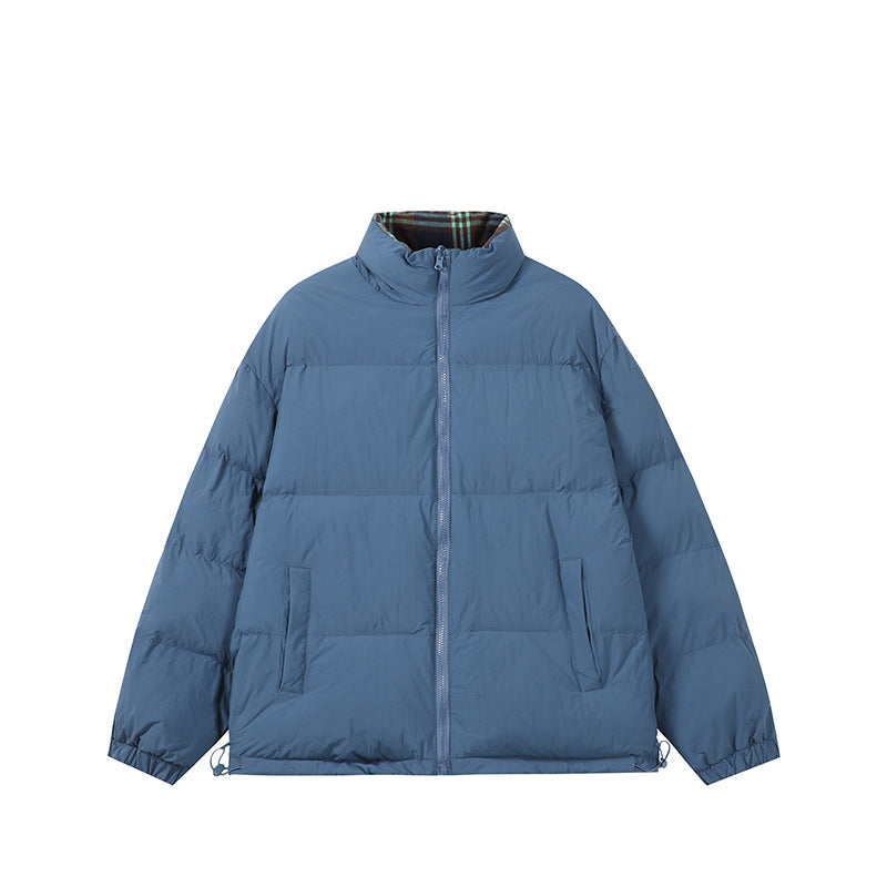 Unisex Boxy-Short Parka with quilted insulation, drawstring hem and plaid lined collar Mune Fashion