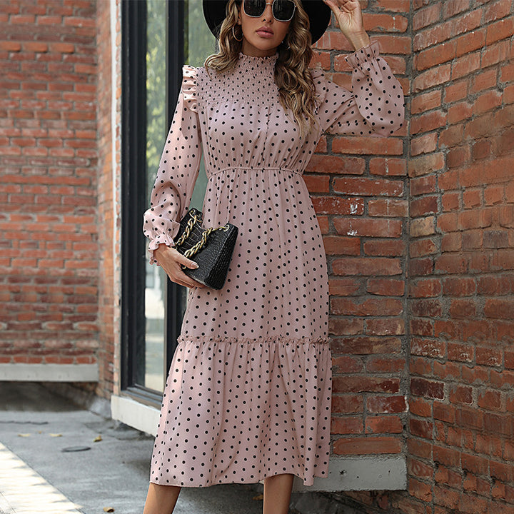 Women Elegant Long Sleeve Dress with Ruffle Details Mune Fashion