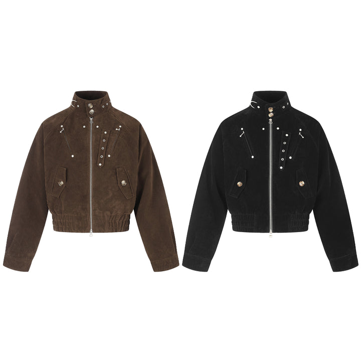Men's Suede Bomber Jacket in Pilot Style Mune Fashion