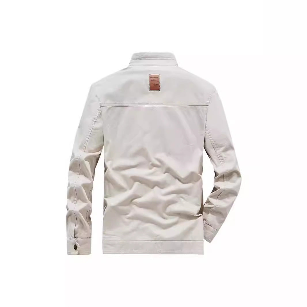 Men's Casual Short Jacket in Harrington Style with Stand Collar and Inner Pocket Mune Fashion