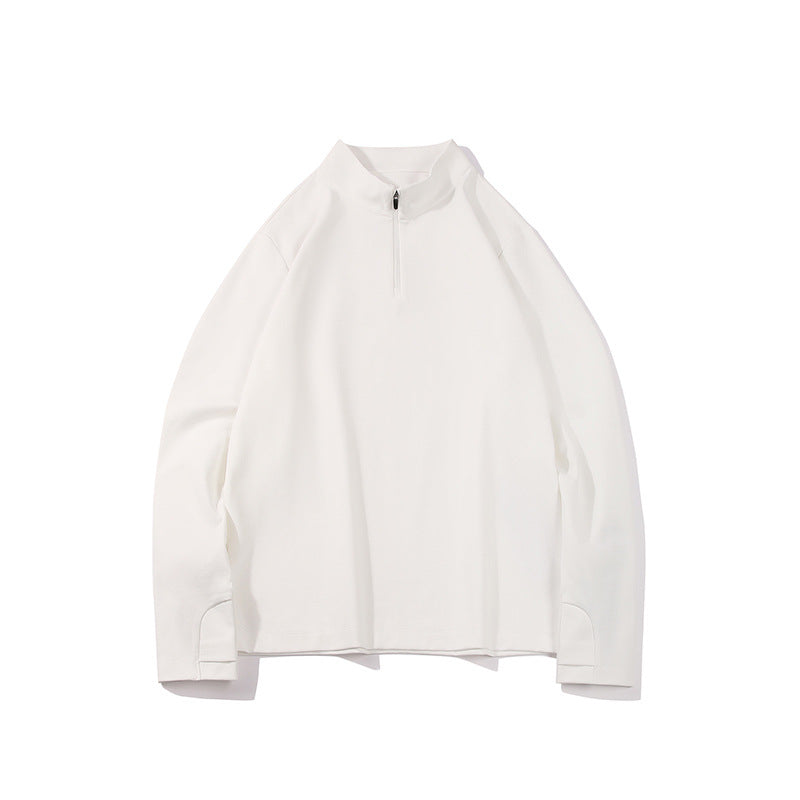 Herren Langärmeliges Halbzip-Sweatshirt mit Stehkragen und weitem Schnitt aus technischem Jersey Mune Fashion