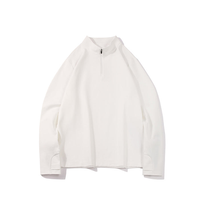 Herren Langärmeliges Halbzip-Sweatshirt mit Stehkragen und weitem Schnitt aus technischem Jersey Mune Fashion