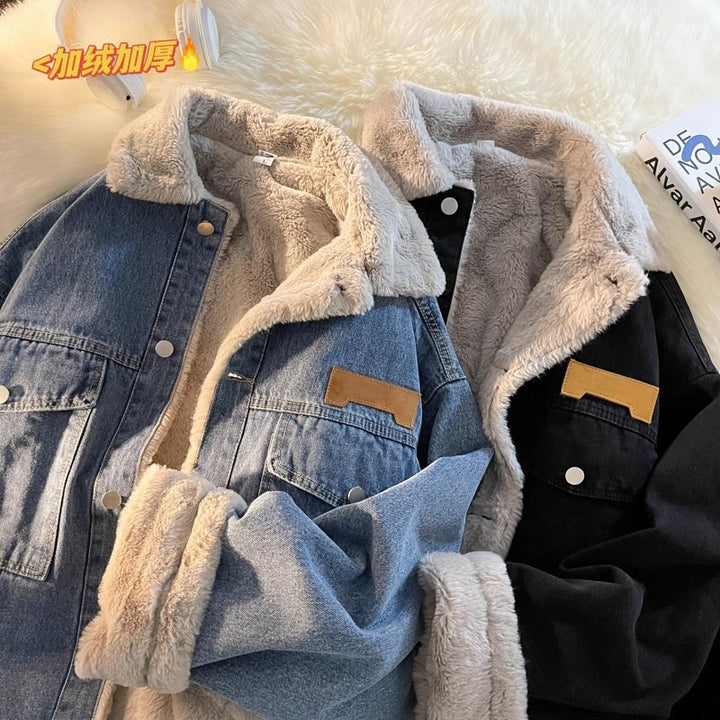 Women Soft Fleece-Lined Denim Jacket Mune Fashion
