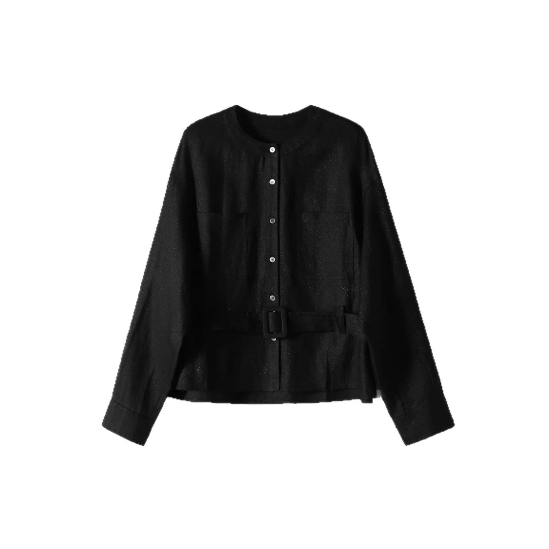 Women's Stylish Oversized Blouse with Belt Mune Fashion