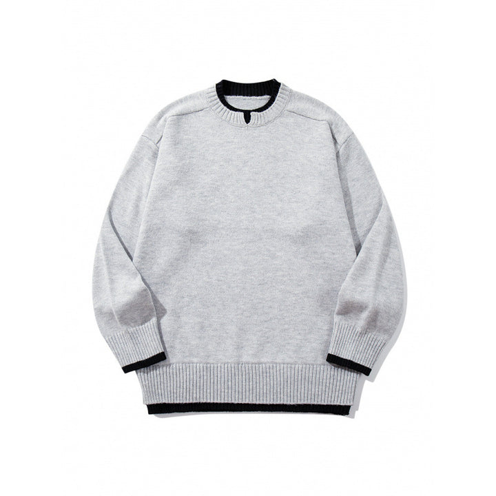 Unisex Relaxed-Fit Fine Knit Sweater with Contrast Cuffs and Extended Ribbed Hem Mune Fashion