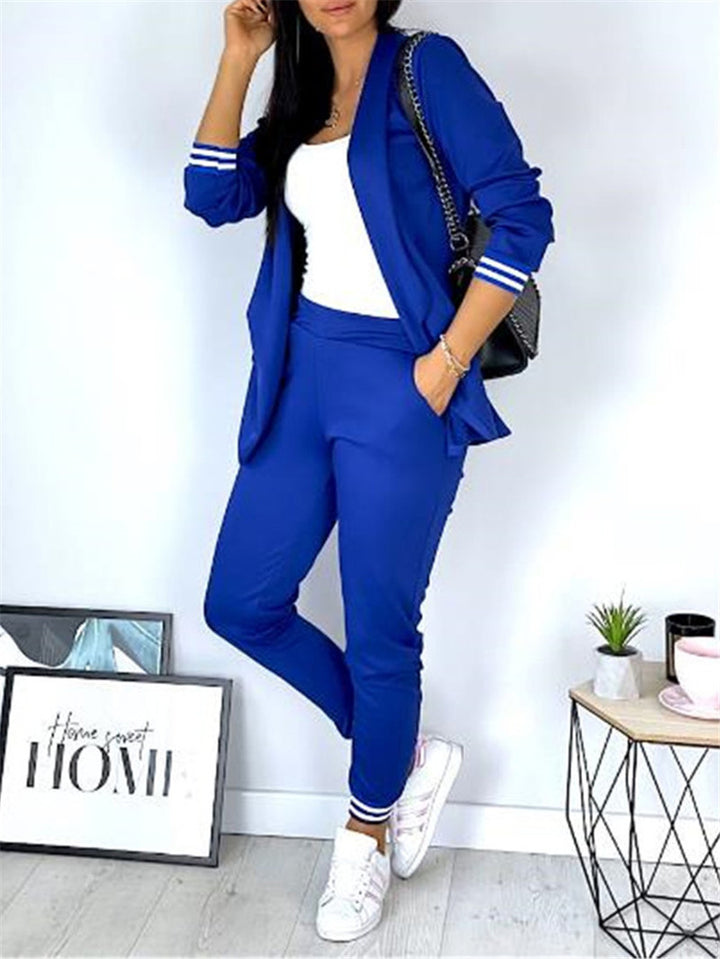 Ladies sporty-elegant blazer-jogging pants two-piece with elastic waistband and cuffs Mune Fashion