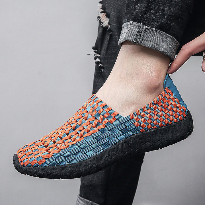 Unisex braided elastic slippers with lightweight cushioning sole Mune Fashion