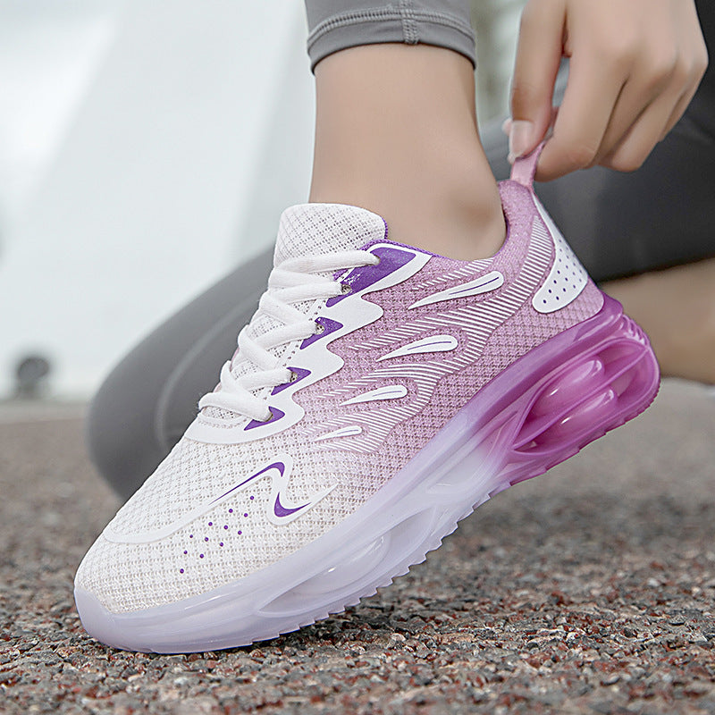 Women's trendy sports sneakers with visible air chamber midsole and seamless knit upper Mune Fashion