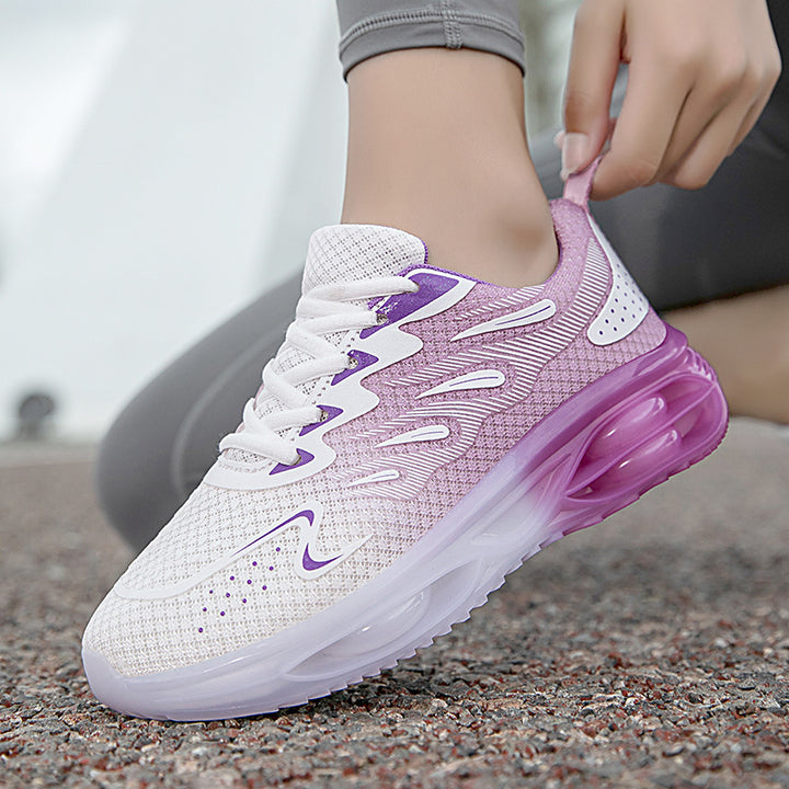 Women's trendy sports sneakers with visible air chamber midsole and seamless knit upper Mune Fashion