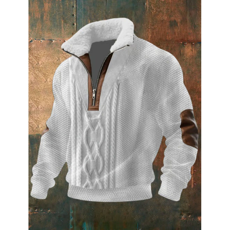 Men's Urban Fleece Pullover with Tree Motif Mune Fashion
