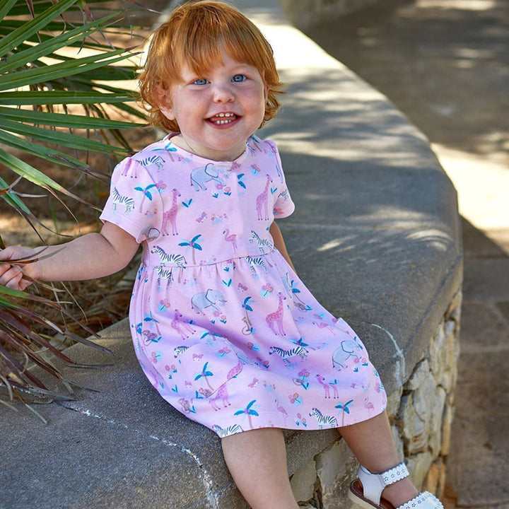 Girls cotton dress with playful animal motif Mune Fashion