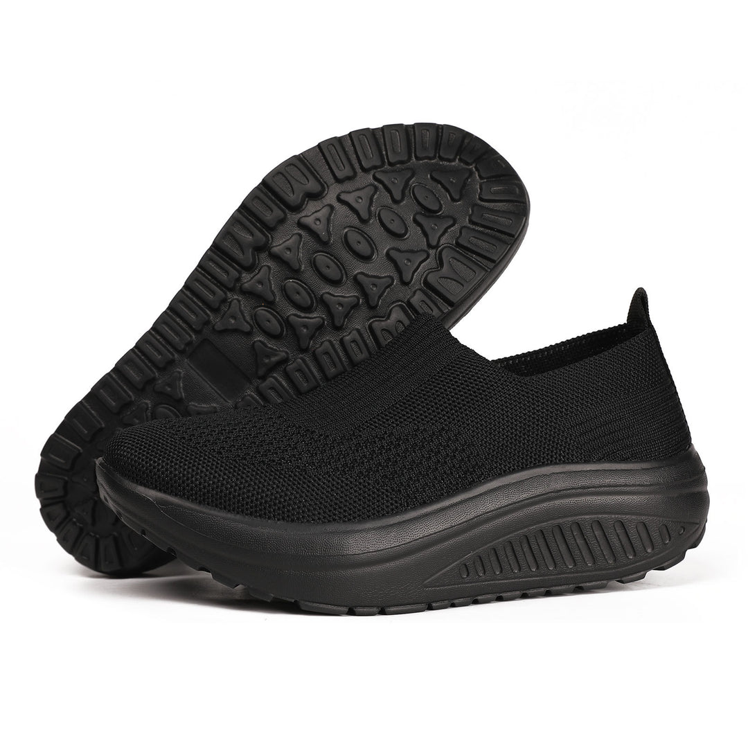 Ladies' Slip-On Knitted Shoe with Elastic Entry and Visc elastic Comfort Sole Mune Fashion