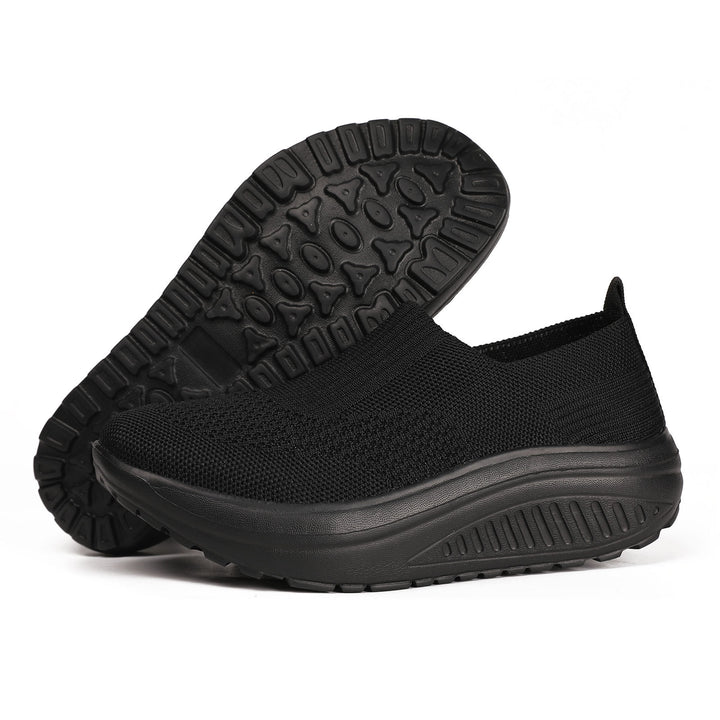Ladies' Slip-On Knitted Shoe with Elastic Entry and Visc elastic Comfort Sole Mune Fashion
