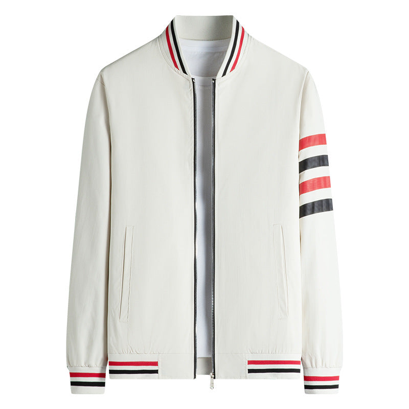 Men's sporty transitional jacket with stand-up collar and side zip pockets Mune Fashion