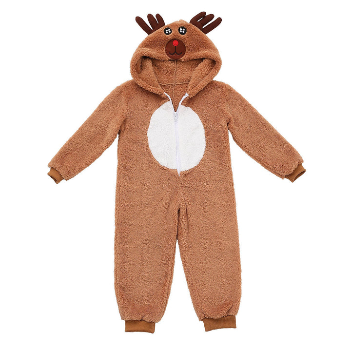 Girls Plush Reindeer Overall with Hood and Ears Mune Fashion