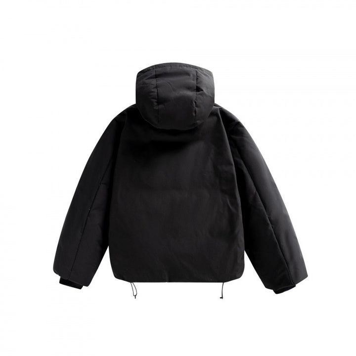 Unisex Short Padded Hooded Transition Jacket in Boxy Cut with High Stand Collar Mune Fashion