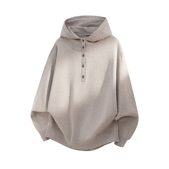 Unisex Oversize Hoodie with Button Placket and Wide Funnel Collar Mune Fashion