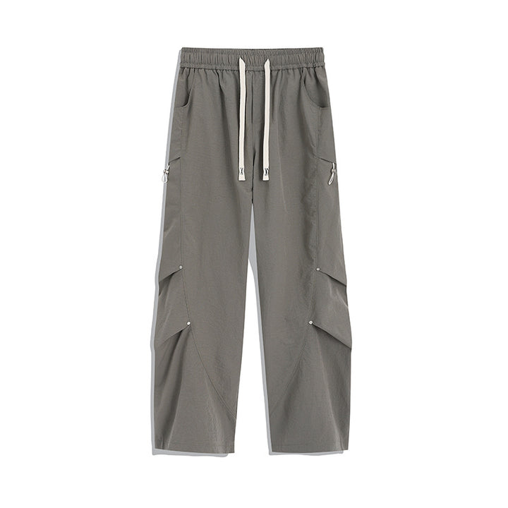 Men's Utility Cargo Lounge Pants with Drawstring Waist, Multiple Pockets & Wide Leg Mune Fashion
