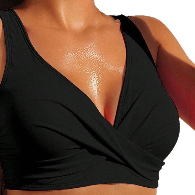 Women's sport bikini top with fashionable wrap design Mune Fashion