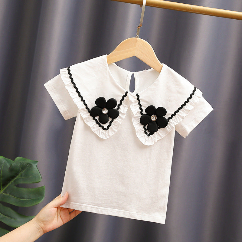 Ladies elegant and playful blouse with ruffle collar Mune Fashion