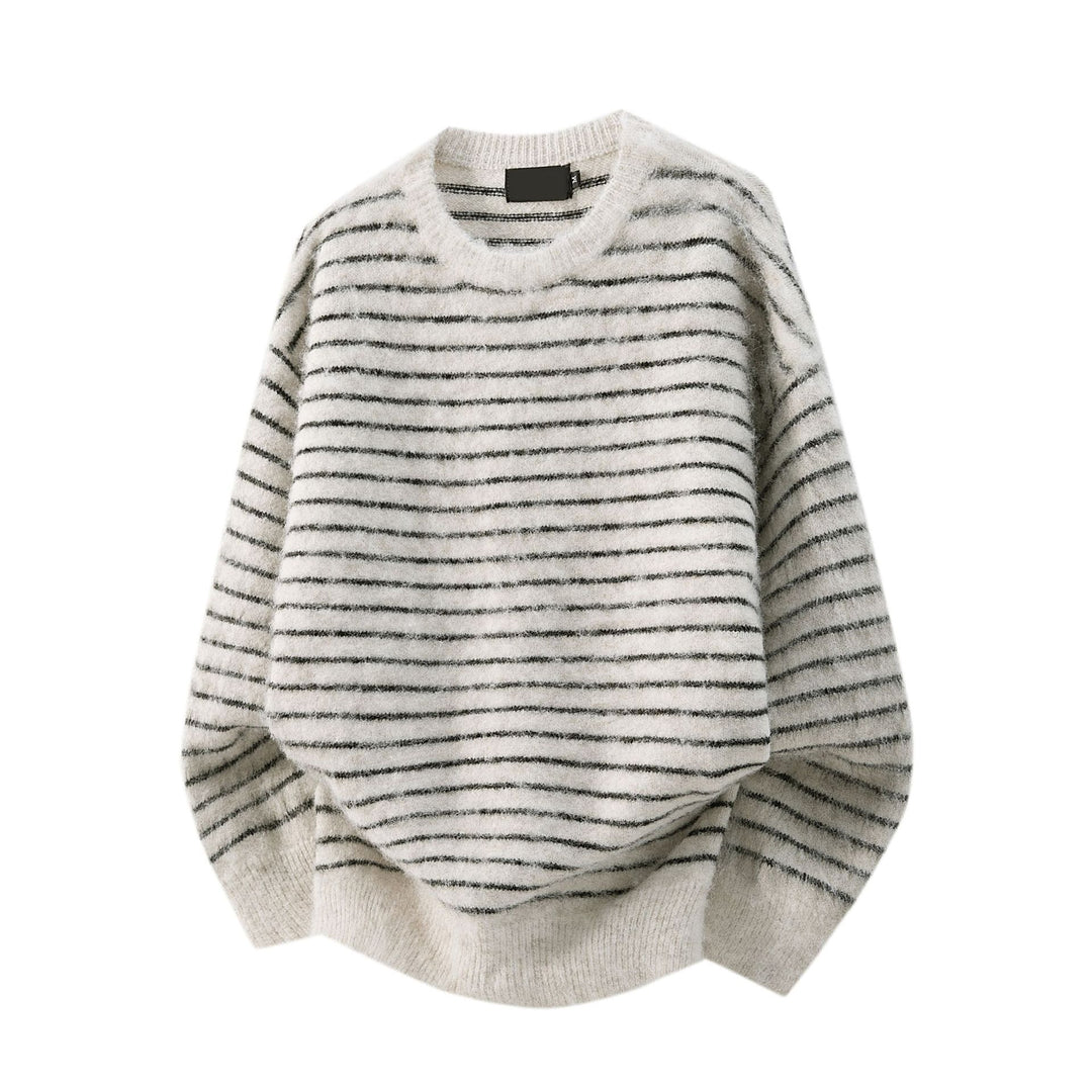 Women Casual Knit Sweater with Stripes Mune Fashion