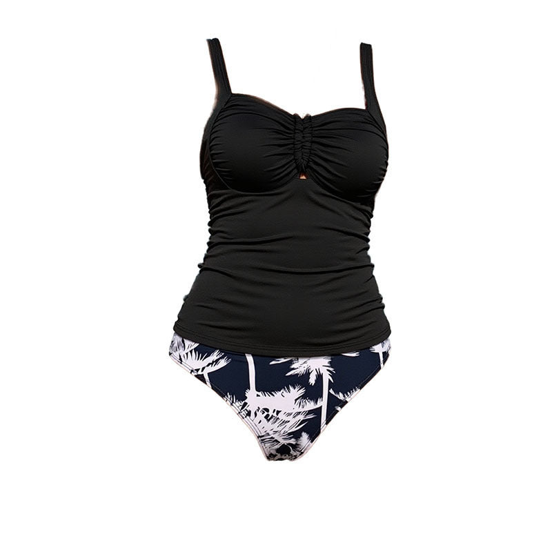 Women's tankini set with floral pattern and integrated top Mune Fashion